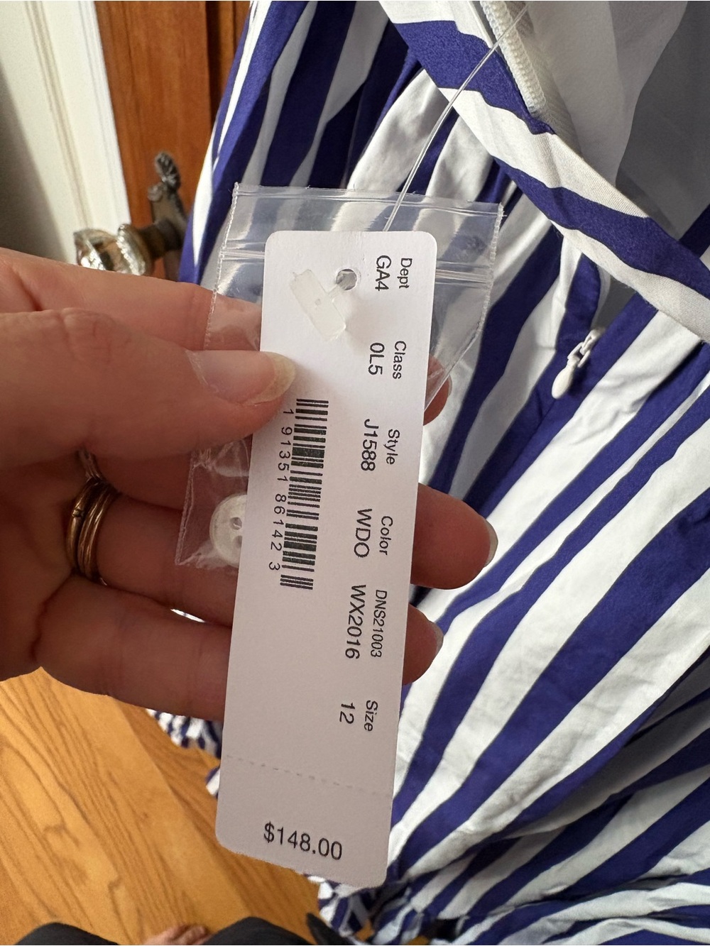J. Crew Navy and White Striped Maxi Dress - Picture 5 of 8